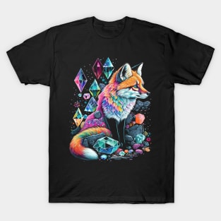 Esoteric Fox Pet Art Crystals Cute Illustration Design T-Shirt